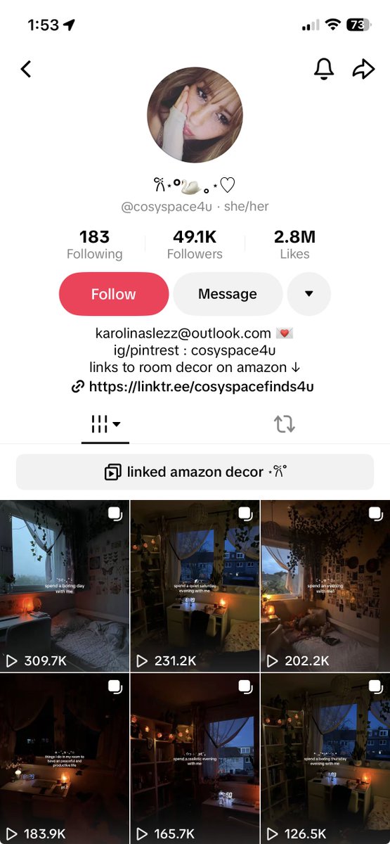 _mattwelter's tweet photo. 75M+ views and 2.8M likes

selling "room decor" w/ amazon affiliate links

> cozy aesthetic slideshows slides
> soft selling viewers
> has affiliate link in bio https://t.co/PA1G0Px7mK