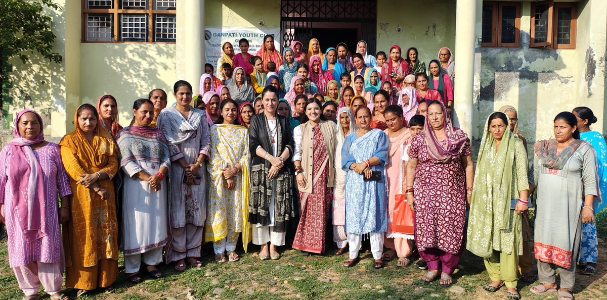 devyanidsrana's tweet photo. Delighted to share that renowned artist, educator, and social activist Rouble Nagi Ji (@ROUBLENAGI Ji) has announced the development of a Skill Development Centre in Ghaink Panchayat of Nagrota Constituency to help make the women of Nagrota Constituency financially independent and self-reliant. 

During our visit, we interacted with the incredible women of Nagrota Constituency, listened to their aspirations, and discussed opportunities to enhance skills, encourage entrepreneurship, and create sustainable livelihoods.

My heartfelt gratitude to Rouble Nagi Ji for joining us in this mission and bringing her experience and dedication to the women of Nagrota. This centre will provide practical training, confidence, and opportunities for women to stand on their own feet with dignity. Together, I am confident we will create a future where every woman has the skills, confidence, and support to achieve her dreams.

@bjp4india @bjp4jnk Sh @nitinnabin ji Sh @blsanthosh ji Sh @tarunchughbjp ji Sh @iamsatsharmaca ji Sh @ashokkoul59 Ji (1/3)