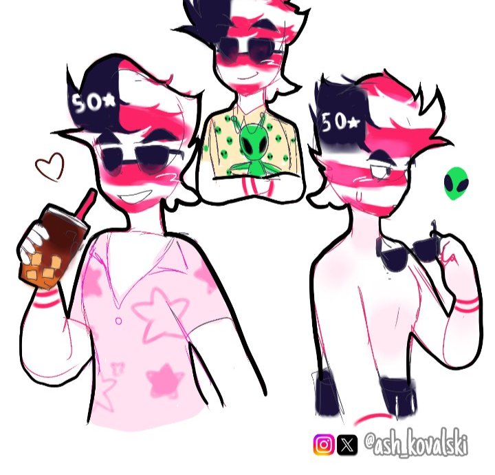 Ash_kovalski's tweet photo. I watched a movie about aliens, and I wanted to draw the USA with an alien 🛸👽
#alien #ufo #countryhumans #ch #countryhumansamerica https://t.co/D0yiBAsT0O