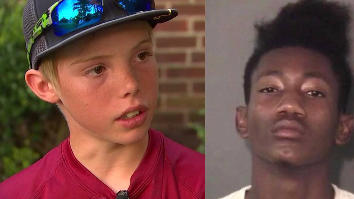 MorbidKnowledge's tweet photo. An 11-year-old boy struck a burglar on the head with a machete after the man broke into his home. He later said he would be prepared to do it again if the burglar's two accomplices returned.

On the morning of 14 June 2019, Braydon Smith was at his family's home in Mebane, North Carolina, when three people arrived to rob the house. 

A woman knocked on the front door as a man broke in through a window, while a third waited outside by a car. 

Braydon's mother was on the phone with him at the time and heard it all unfold.

The intruder found a pellet rifle belonging to the homeowner and forced Braydon into a bedroom closet at gunpoint. 

He then went into the living room and began stealing electronics. 

This was his mistake. When the intruder briefly turned away, Braydon seized his moment: "He found my phone on the counter and he took the phone but he dropped it, and that's when I picked up my machete and hit him in the back of the head." 

The intruder retaliated, kicking the boy in the stomach, then in the side of the head. Braydon swung again and missed. 

But the man was now bleeding heavily from the machete wound. He dropped the stolen items and fled with his accomplices.

The suspect, 19-year-old Jataveon Dashawn Hall, turned up at a hospital with a serious head wound, then escaped the ward in a hospital gown and socks, slipping out while staff weren't watching. 

He was eventually caught at his mother's apartment in Burlington after an anonymous tip, placed under a $100,000 bond, and charged with breaking and entering, second-degree kidnapping, and assault on a child under 12.

Braydon later explained that his father had taught him exactly what to do if someone broke in, a lesson that came from a previous burglary at the same house years earlier. 

His father's advice was simple: “If they come in the door, you let them have it."

Braydon's message to the intruder was equally straightforward: "You shouldn't have done what you've done. You're better off to get a job than breaking into other people's houses."