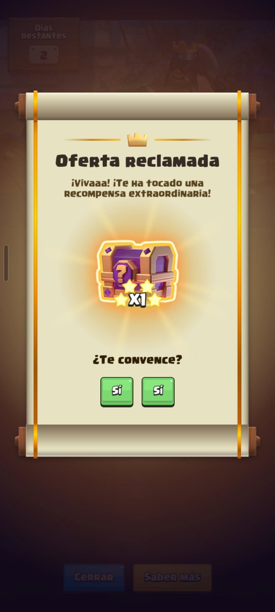 MolyLuis's tweet photo. @ClashRoyale Mentira esa no es una recompensa extraordinaria y encima no te deja votar es si o si vaya basura https://t.co/iHO86YAlTO