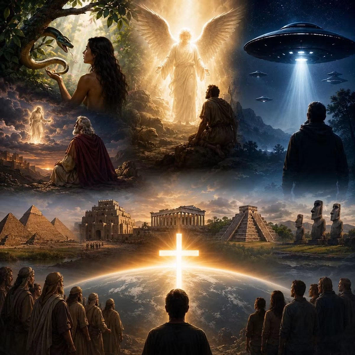 garyofox's tweet photo. The idea that humanity is waiting for “first contact” assumes we’ve never encountered another order of intelligent beings. From a biblical worldview, that’s simply not the case.

According to Scripture, humanity’s first contact with non-human intelligences happened at the very beginning. The serpent in Eden spoke with Eve. Throughout the Old and New Testaments, angels appeared to prophets, kings, shepherds, apostles, and ordinary people. Some brought messages from God. Others sought to deceive. The Bible presents a world in which humanity has interacted with spiritual beings from the start.

Outside the Bible, nearly every ancient civilization preserved traditions of encounters with beings from the heavens. While those accounts should be evaluated carefully and not accepted uncritically, it is remarkable how widespread they are across cultures separated by oceans and centuries.

If modern UAP or non-human intelligence claims prove genuine, Christians shouldn’t react as though history has suddenly changed. The biblical worldview has always included the existence of other intelligent beings created by God. The real question has never been whether they exist, but who they are, whom they serve, and whether their message agrees with the revelation God has already given.

The most important “contact” has already occurred—not between humanity and another civilization, but between God and mankind through Jesus Christ. Every other encounter should be judged in light of Him.

#AncientAngels
#ModernDeception
#BiblicalWorldview
#FirstContact
#UAP
#Disclosure
#ChristianApologetics
#Genesis
#SonsOfGod
#DaysOfNoah
#Angelology
#Theology
#BibleStudy
#TruthMatters
#SilverFoxMedia
#garyowenfox