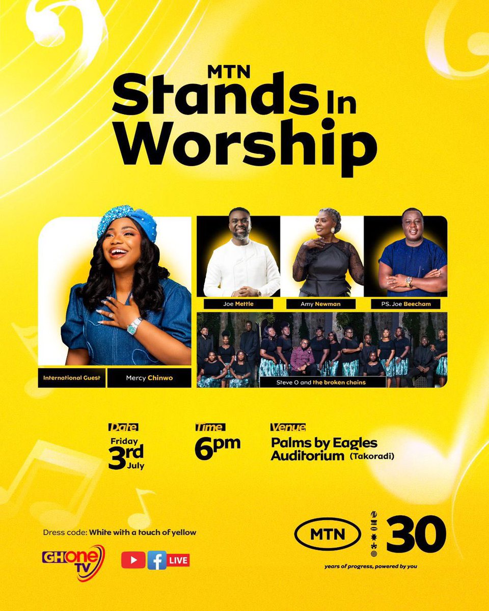 mrnathaniel_'s tweet photo. Your Friday Evening Deserves Worship. Join @MTNGhana At Palms By Eagles Auditorium At Exactly 6PM For MTN Stands In Worship 2026. #MTNSIW26 https://t.co/biLkc0VQyQ