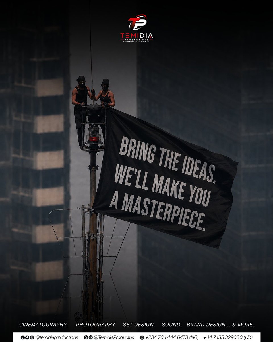 temidiaproductn's tweet photo. The sky isn't the limit, it’s just the starting point. 🌤️🚀

We don't just execute projects; we elevate them. Whether it’s a cinematic visual, a massive set build, or an undeniable brand identity, we scale the highest standards to bring your vision to life. https://t.co/H7twosd8Tz