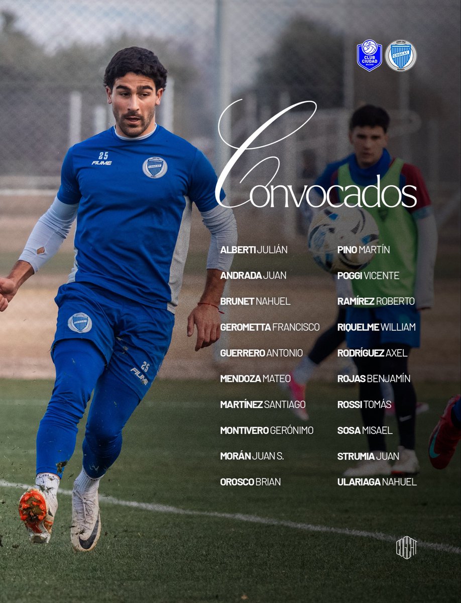 ClubGodoyCruz's tweet photo. CONVOCADOS📋

Los citados por De Muner para enfrentar a Bolivar💪

¡Vamos nosotros!💙🤍💙 https://t.co/m6GoWSzuR5