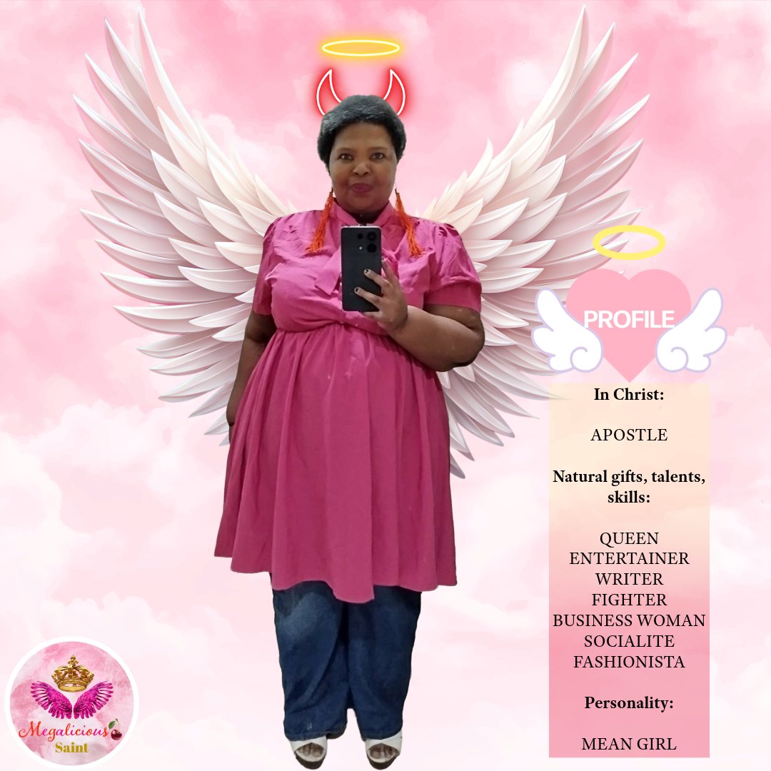 stmegalicious's tweet photo. In a portion of a dream I had on April 28, 2023, Jesus spoke to me as I beheld Him in the sky and said “I used to call you Tutu, but now I call you “Megalicious”".

This angel name is a portmanteau of “Mega” and “Delicious” and speaks of how delightful my faith and charity is to the Lord and how He has healed me from the wounds of my first birth from which I suffered an identity crisis and how my faith in covenant has given me a new identity in Him.

The Steward spoke of how Abraham and Jacob's names were changed upon separation. In Christ we are separated unto His race, His culture, and His tradition, and are given a new name.

I reflected on Revelation 2:17 and how my new name points to the bosom of the Father and receiving it now as an angel name is just a down payment because God is presently making us heaven bound by gradually changing our Adamite signature (uniqueness) through regeneration as the fruits of the Spirit become a permanent part of character called virtue.

Because the virtues of Christ, His pure excellence, are a permanent part of my own character I have begun thinking, feeling, and behaving like Jesus Christ but in a unique way. This is how I will be known in the bosom of the Father when God's work in the righteous is complete.

In this world I experience many trials and tribulations, but this is just testing and training for the reward of Christ in our souls to prepare us for the eternal inheritance.

My worst hardships were from 2020 to 2021 where I suffered physical attacks from the kingdom of darkness and lost a job at a leading company in the world. It was during COVID-19 and my health also deteriorated as I gained a lot of weight.

I returned home, lost all the weight I gained, and got a new job as a general business analyst through God's direct involvement in my my life. I also started my own business, Head In The Cloud NWR, and a second job as my mom's dental assistant so now I'm back on my feet.

I love music, singing, dancing, fighting, acting, writing, fashion, entertainment, travelling, being innovative, technology, and plus-sized modelling.

Check out my other links here:

My blogs

https://t.co/lZDCt9EcDM

https://t.co/gb3kDK2fsm

My books on Wattpad

VIRTUAL 2 REALITY: 

https://t.co/vqZlstFXly

THE CLEANSING:

https://t.co/Zni5Fre7Vi