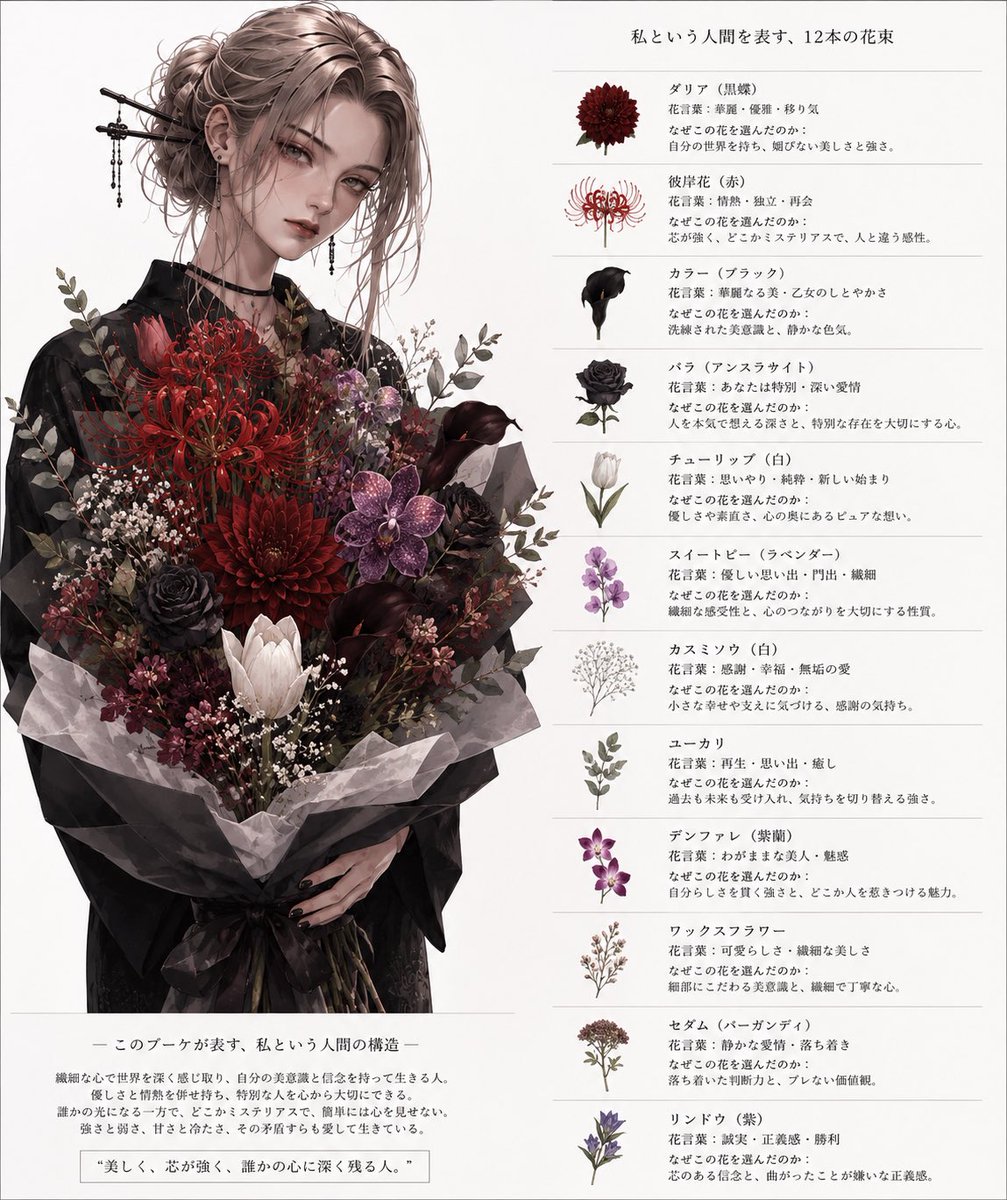 youcametohere's tweet photo. 選ぶアイコンで花の雰囲気変わるのかなーって。歴代アイコンたちを引っ張り出したのに。

全部毒々しくて草。
ふわふわ可愛いブーケどこ。 https://t.co/1PhkbiPXHY