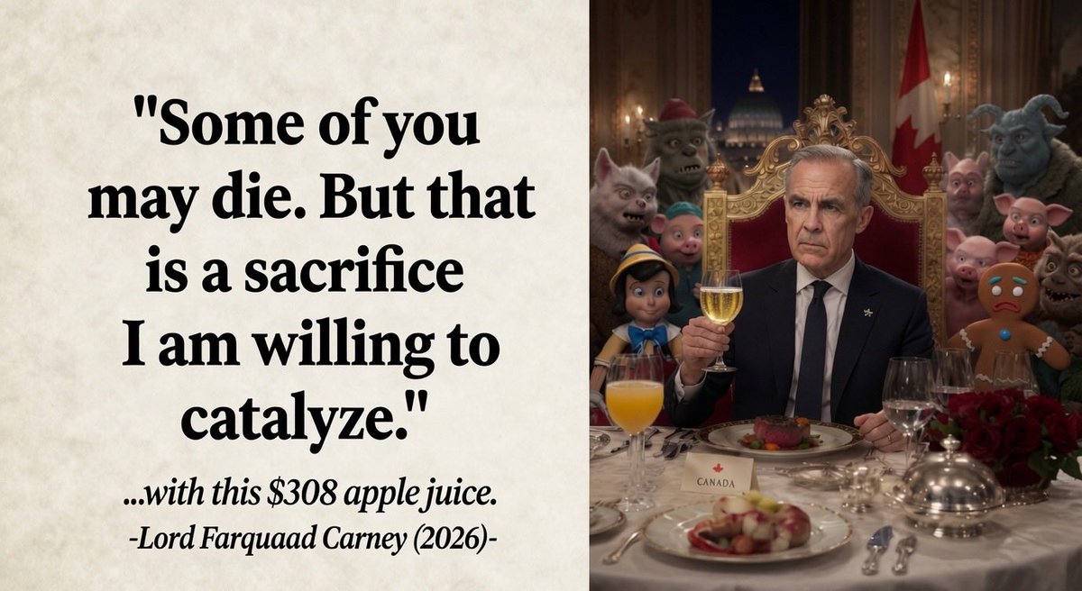 crunchytarian's tweet photo. @MarkJCarney 15% of Canadians, and 50% of non citizen benefit tourists will receive UP TO $1890
for the ENTIRE YEAR.

Total of 6 cups of Apple Juice 🙄 https://t.co/rGxsUV2MBE