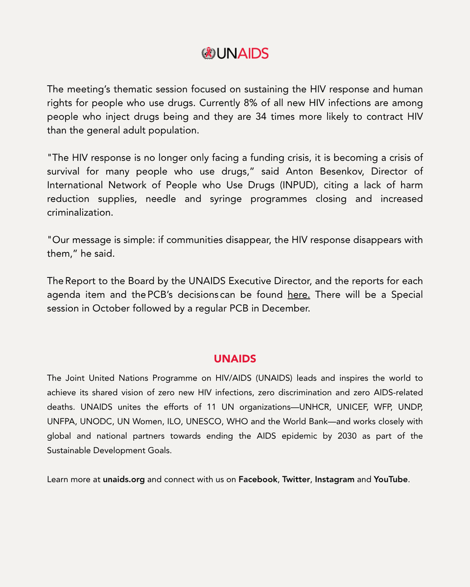 UNAIDS's tweet photo. 📢Press Release

Planning for the future at UNAIDS’ 58th Board meeting

🔗https://t.co/xIWh7XgFTK https://t.co/GmsEn9Ozch