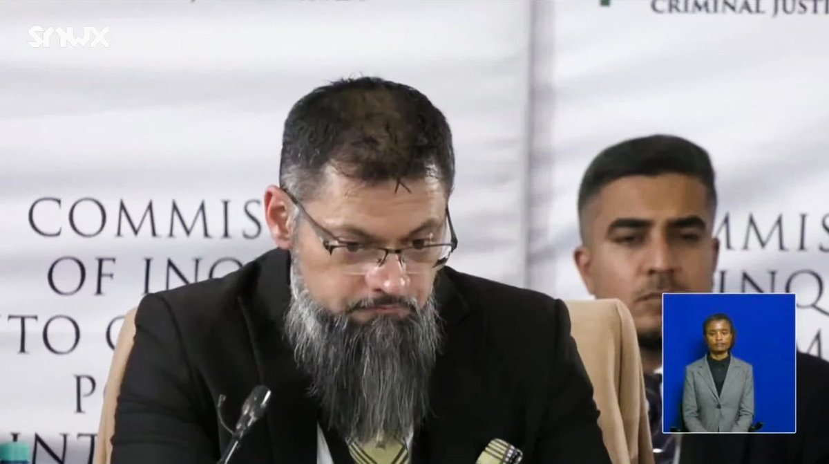 _AfricanSoil's tweet photo. ⚖️ | General Feroz Khan's Attorney looking devastated. 

I supposed this is the tough side of representing a person that is in deep trouble and knowing there is nothing you can do but to sit there and listen to all the criminal activities and misconduct that was done by your client. A senior General at Crime Intelligence.