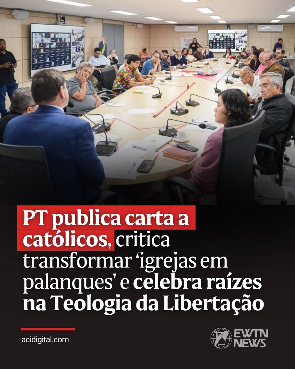 acidigital's tweet photo. O Partido dos Trabalhadores (PT) publicou na última quarta-feira (1) uma carta voltada aos católicos, em que defende a reeleição do presidente Luiz Inácio Lula da Silva e critica “condutas parlamentares que transformam igrejas em palanques”. O documento foi lançado depois que o partido realizou o 1º Encontro Nacional de Católicas e Católicos do PT, na terça-feira (30), e semanas após um evento feito com evangélicos e uma carta também voltada a eles.

“Nenhum partido dialoga mais com o Evangelho do que o PT quando coloca a vida, a dignidade humana e a justiça social no centro das suas ações”, disse na abertura do encontro de terça-feira o presidente nacional do PT, Edinho Silva. Ele falou de sua trajetória nas pastorais da Igreja e defendeu que as políticas públicas do partido têm base nos valores evangélicos. “Nós defendemos a família quando defendemos o Bolsa Família, quando combatemos o feminicídio, quando garantimos a permanência dos jovens na escola e quando enfrentamos o crime organizado”, disse.

Organizado pelo Setorial Inter-religioso Nacional do PT e Escola Nacional de Formação do PT (ENFPT), o encontro simbolizou “o reencontro organizado de uma história que acompanha o partido desde sua fundação, há 46 anos”, diz o site do partido.

“O PT nasceu profundamente conectado às Comunidades Eclesiais de Base (CEBs), à Teologia da Libertação, às pastorais sociais, às organizações populares e a milhares de cristãos e cristãs que fizeram da fé um compromisso concreto com a justiça social, a democracia e a defesa da dignidade humana”, diz o site.

Ressalta ainda que “a presença de católicas e católicos foi decisiva na construção do partido e das principais lutas democráticas do país”, citando os militantes “da Pastoral Operária, da Comissão Pastoral da Terra, das Comunidades Eclesiais de Base, das pastorais sociais e de inúmeros movimentos e organismos da Igreja Católica” que “ajudaram a construir o sindicalismo, os movimentos populares, as organizações comunitárias e o próprio projeto político que deu origem ao PT”.

🔗 Leia a íngtera em https://t.co/6zuHE4bRbe (link na bio).

📌 Siga @acidigital para mais conteúdo católico.