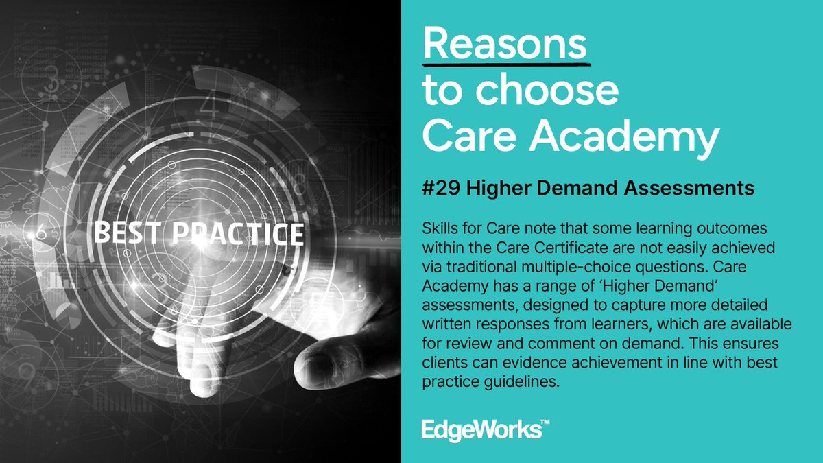 Edgeworks's tweet photo. Training that adapts to the learner. Care Academy uses higher-demand assessments to challenge experienced staff and push development beyond the basics. #WorkforceDevelopment #CareTraining https://t.co/vAP8hjGLVS