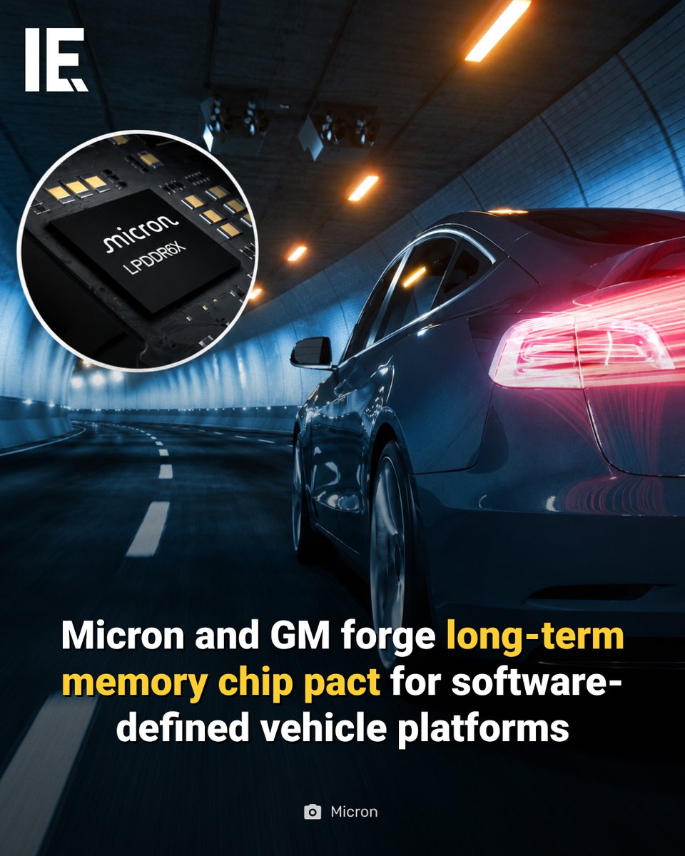 IntEngineering's tweet photo. Micron and GM sign a long-term chip supply deal to power future software-defined vehicles and strengthen production.
https://t.co/Lzj1mzt0pw
#AutomotiveChip #SoftwareDefinedVehicle #MicronGM https://t.co/lwMyHyFjzu