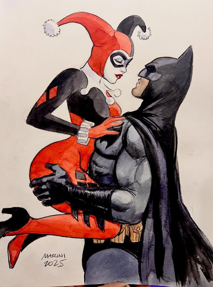 HarleysJinx's tweet photo. Harley Quinn and Batman by Enrico Marini https://t.co/0bcRDdUJ2w