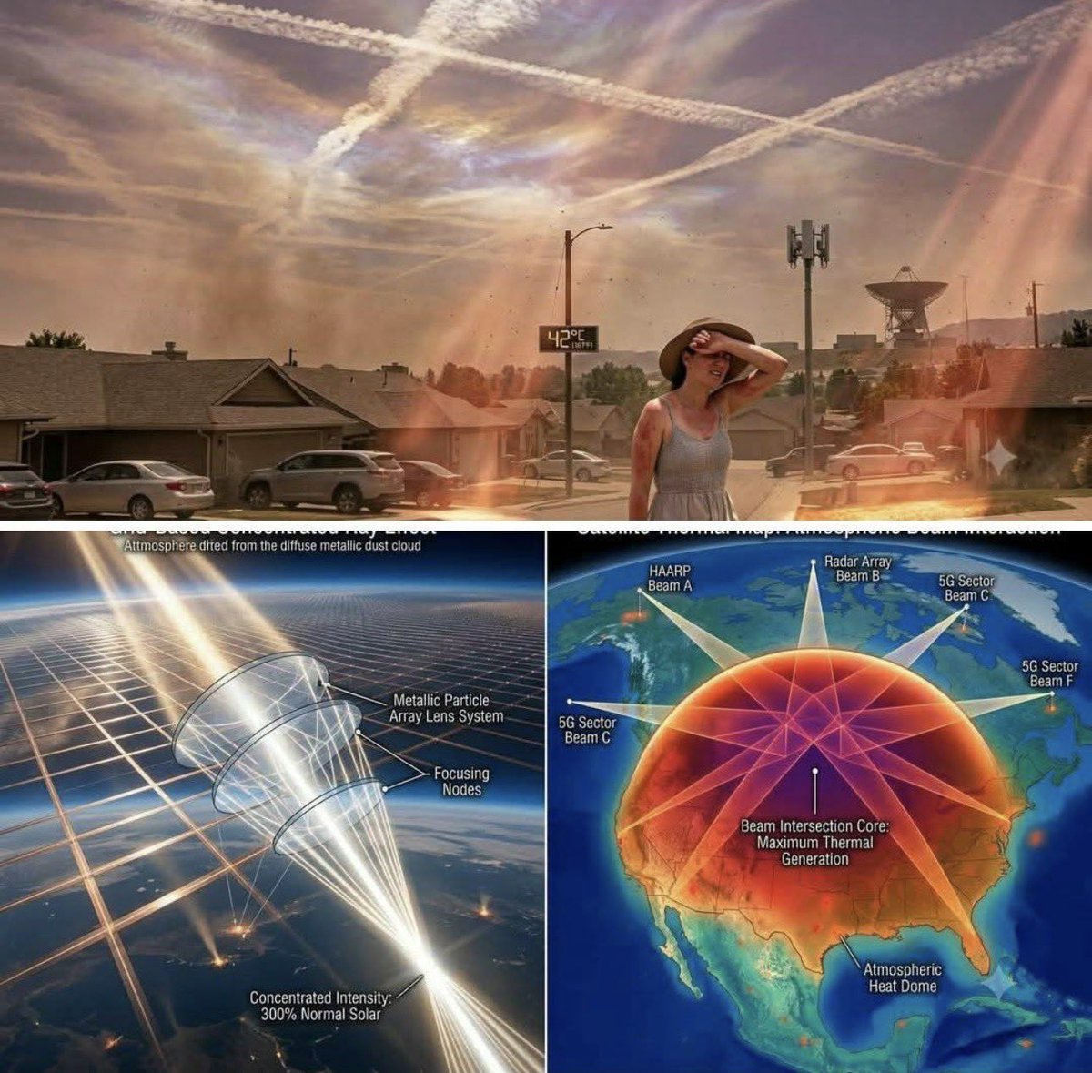 BGatesIsaPyscho's tweet photo. 5 Years of Layering the Atmosphere with Metallic Particulates & Experimenting as they go…..

Means they are probably almost ready to create absolute Havoc with Earth’s Climate & then blame it on Climate Change.

Electric Storms, Floods, Earthquakes, Heatwaves, Tornados, Gigantic Wildfires, Gigantic Hail - all coming our way.
