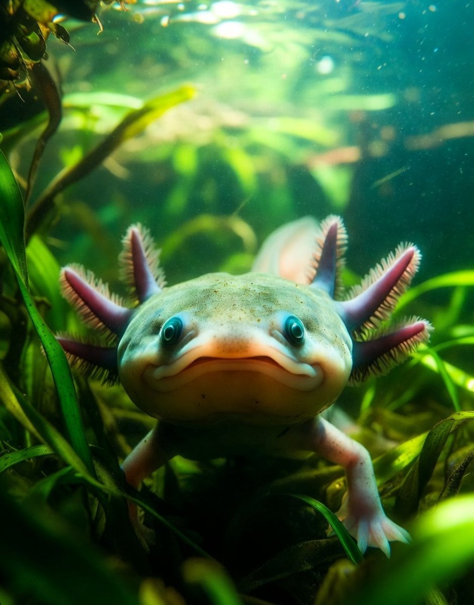 EntertainLab's tweet photo. This little guy is straight-up science fiction.

It’s called the Axolotl. A salamander that lives permanently in its “baby” form — it never fully grows up. It can regenerate entire limbs, spinal cord, heart tissue, and even parts of its brain… perfectly, without any scarring.

They can do this over and over again. Scientists have seen them regenerate the same limb 5+ times.

Even crazier: they can survive being frozen, extreme radiation, and long periods without food. Some have lived over 20 years in captivity.

Mexico’s Xochimilco lakes are basically home to real-life Pokémon that can regrow body parts. Nature was feeling generous with this one.