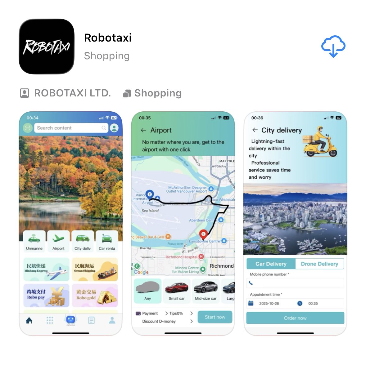 jrojas's tweet photo. @Tesla Please publish the official Robotaxi app in all regions on the App Store and Google Play.
Visitors to the United States are the most likely to require access to @robotaxi services during their travels.
Furthermore, counterfeit apps using the Robotaxi name have already appeared in the Colombian App Store. A global release of the authentic app would prevent user confusion and ensure reliable access for those who need it most.