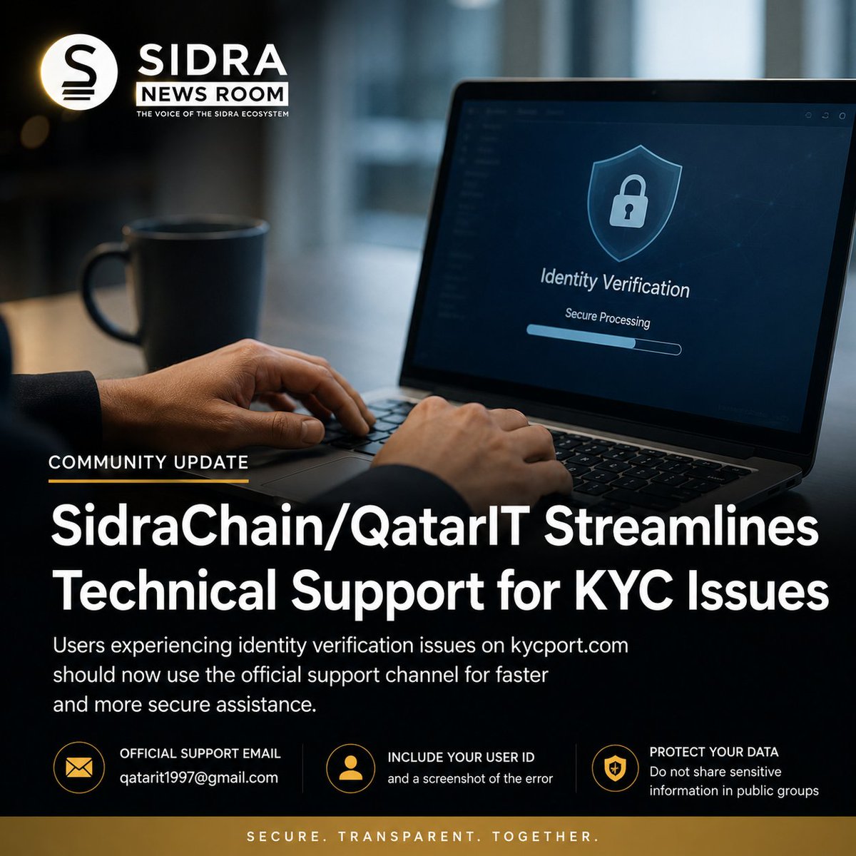 SidraNewsRoom's tweet photo. Official KYC Support Channel Confirmed as Infrastructure Upgrade Continues
https://t.co/ysxZD7Tn4P https://t.co/PEbek9Jsvx