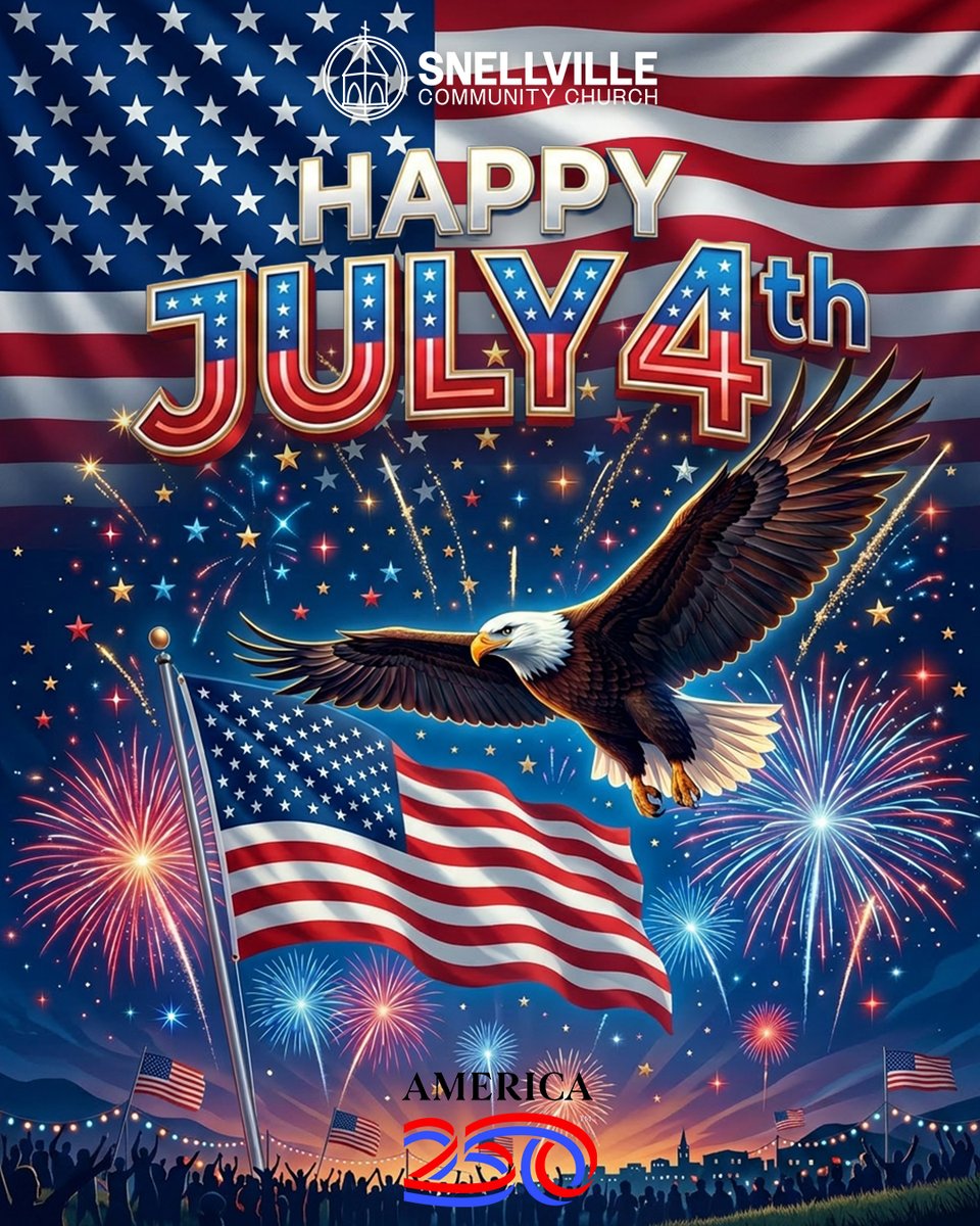 CCSnellville's tweet photo. 🎆 Freedom Gives Us Room to Love

As we celebrate Independence Day, we remember that our nation's earliest leaders recognized a truth that still matters today: true freedom begins with dependence on God.

The opening prayer of the First Continental Congress in 1774 declared:  "O Lord our Heavenly Father, high and mighty King of kings, and Lord of lords...look down in mercy...on these our American States...desiring to be henceforth dependent only on Thee."

Before there was a Declaration of Independence, there was a declaration of dependence.

Through Christ, we have been set free from sin, fear, and the weight of trying to save ourselves. But that freedom was never meant to be used only for ourselves.

Freedom gives us room to love.

It gives us the freedom to forgive instead of holding grudges, to serve instead of seeking recognition, to welcome our neighbors, care for those in need, and boldly share the hope of Jesus. The freedom Christ gives doesn't lead us to selfishness; it leads us to love.

Today, we thank God for the blessings of our nation and pray for our leaders, our communities, and our churches.

May we never forget that our greatest hope is found in our Lord and Savior, Jesus Christ, who reigns over every nation and every generation.

As we gather with family and friends this 4th of July, may we celebrate with grateful hearts, live as people who have been set free by Christ, and use that freedom to love God and to love others.

"For you were called to be free...serve one another humbly in love." - Galatians 5:13

Happy Independence Day! God Bless America, and may God continue to bless Snellville Community Church, as we shine the light of Christ in our communities.

#IndependenceDay #freedom