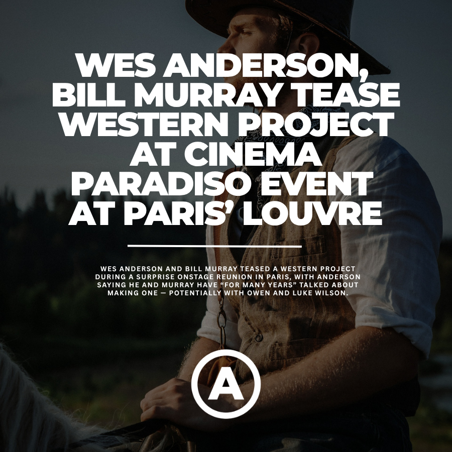 indie_activity's tweet photo. .@THR Wes Anderson & Bill Murray teased a #western project during a surprise onstage reunion in @Paris with Anderson saying he & Murray have “for many years” talked about making one — potentially with Owen & Luke Wilson #indie #film #indieactivity https://t.co/x9EDhCoJXX