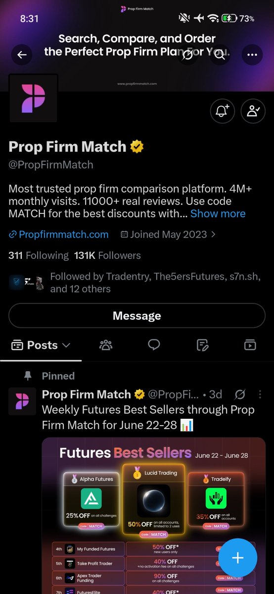 Samiran76782's tweet photo. @PropFirmMatch @The5ersFutures @c_sam50535 @Ranwa54771468 https://t.co/T51LRBV4Ew