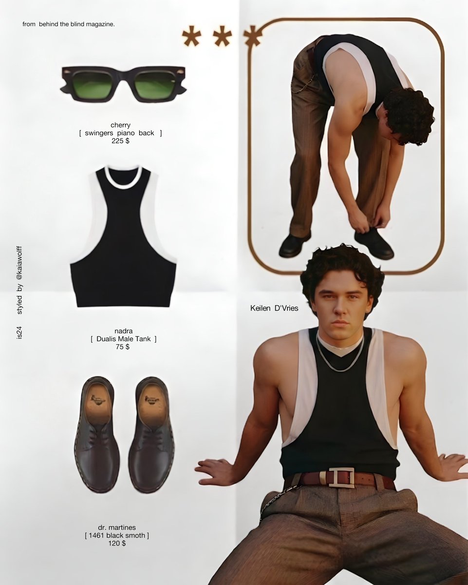 nadratelie's tweet photo. ( ֲ… ) ⠀  𝗞𝗲𝗶𝗹𝗲𝗻  x  Behind The Blind Magazine

|        SS23        ,       the  dualis male tank    |
 
Clean proportions, sharp details, and understated confidence. Designed to redefine everyday essentials with effortless sophistication  @solftmuse  🪘🫧✨ https://t.co/EXog5ImsWv
