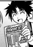 Immortal_Clone's tweet photo. "It truely is. Speaking of blast, I'm looking forward to having fireworks this year."

He smiles, carrying a firework kit in his hand. https://t.co/nYQM1TH7EB