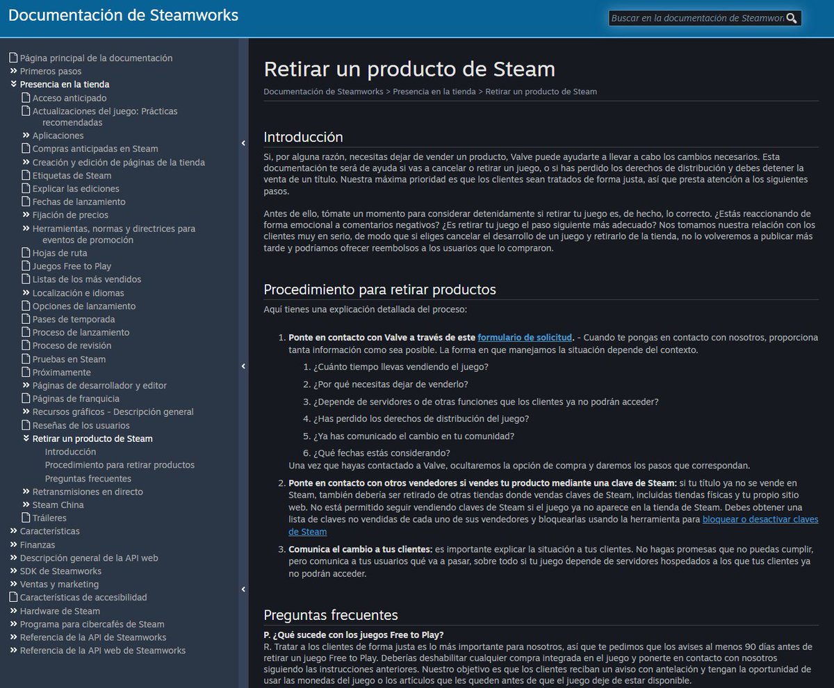 danielfgnin's tweet photo. "Steam también es digital, te van a quitar los juegos"

No, no va a pasar. La documentación de Steam advierte a los Publishers que el juego, aunque se retire de la tienda, DEBE seguir ofreciendo la descarga del mismo.

Es una condición de publicación en Steam. https://t.co/u2ZUMZVbj6