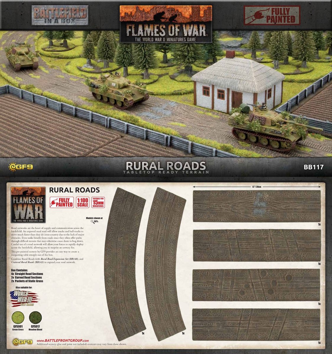 CaliverBooks's tweet photo. RURAL ROADS
@Flames_Of_War - #Scenery Range
15mm
£36.00
''4x Straight Road Sections • 2x Curved Road Sections • 2x Packets of Static Grass''
https://t.co/xUF56akHO6
#CaliverBooks #Wargaming #MilitaryHistory #TabletopGaming #Boardgames #Miniatures #CrannTara #Minifigs https://t.co/NChKaorugz