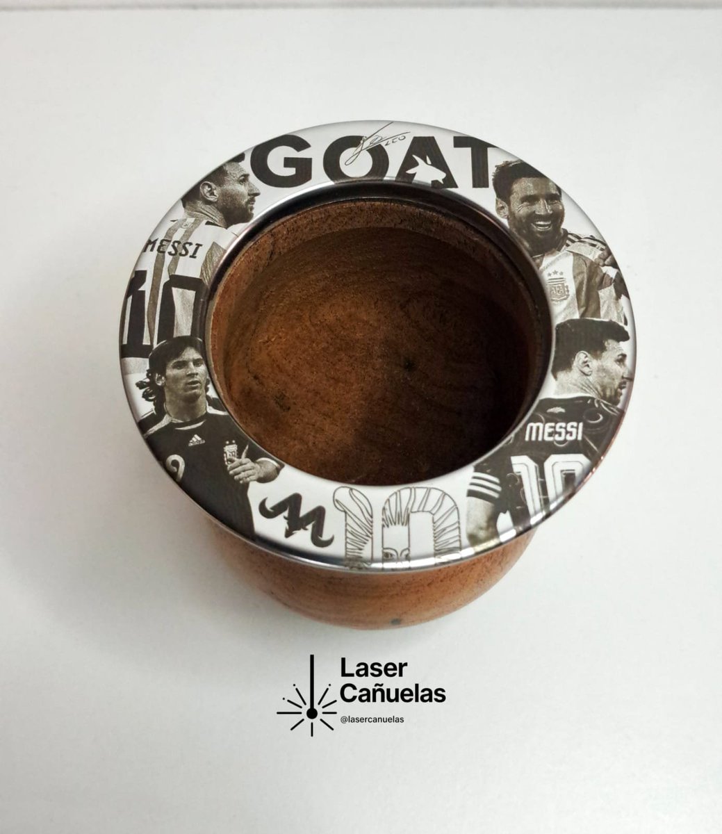 Lasercanuelas's tweet photo. Mate CAMIONERO DE ALGARROBO 
#MESSI #GOAT 
Diseño único!! Lo conseguiste somos en LASER CAÑUELAS 😎
FOTOGRABADO LASER.
https://t.co/UEh4oC5H8n https://t.co/P4BX5OLyEY