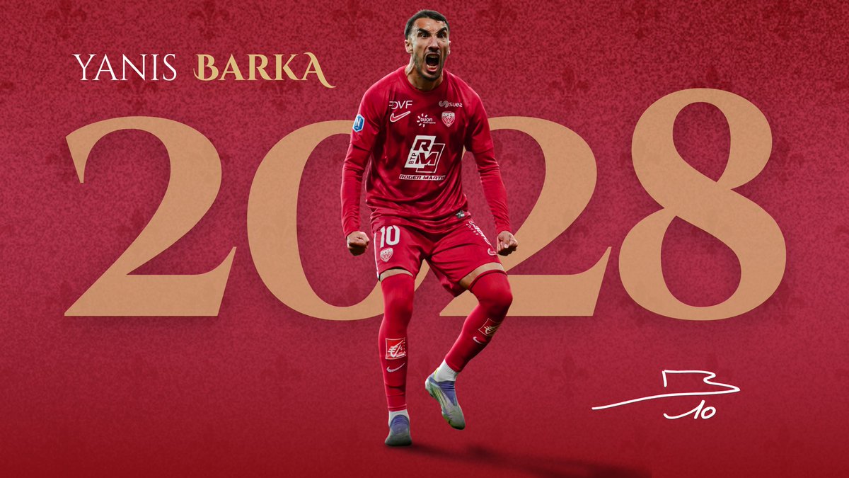 DFCO_Officiel's tweet photo. 𝗬𝗮𝗻𝗶𝘀 𝗕𝗮𝗿𝗸𝗮 𝗲𝘀𝘁 𝗗𝗶𝗷𝗼𝗻𝗻𝗮𝗶𝘀 𝗷𝘂𝘀𝗾𝘂’𝗲𝗻 𝟮𝟬𝟮𝟴 ✍️

15 buts marqués et un titre de champion plus tard, Yanis Barka prolonge son contrat d’une saison, à l’aube de la saison 2026/2027 de Ligue 2 BKT 🔥

Le communiqué 👉 https://t.co/WbsgjWrxKJ

#BARKA2028 https://t.co/4yi8iSFQ8n