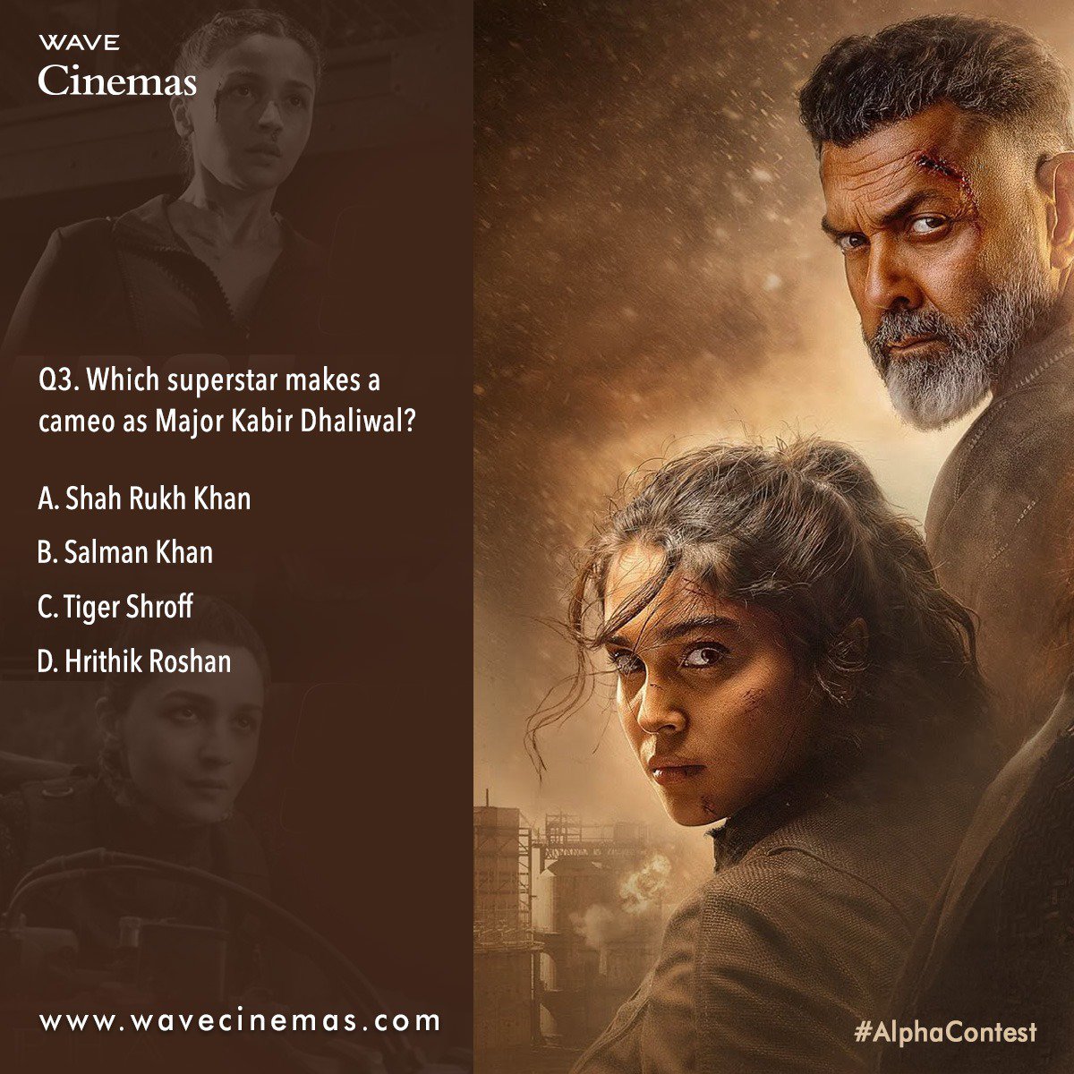 Wave_Cinemas's tweet photo. Hereโs the Third Question of #AlphaContest
Post your answer in the comments along with your CITY NAME , tagging your 3 friends and using hashtags :
#AlphaContest , #WaveCinemas and #AlphaWavecinemas
Participate now and win movie tickets.
#contestalert https://t.co/JzexJd7EJy