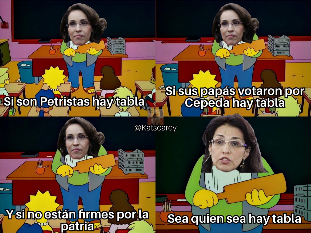 KatsCarey's tweet photo. Viviane Morales explicando el nuevo régimen educativo de mi doctor Abelardo. 🤣 https://t.co/eUzEAdowh3