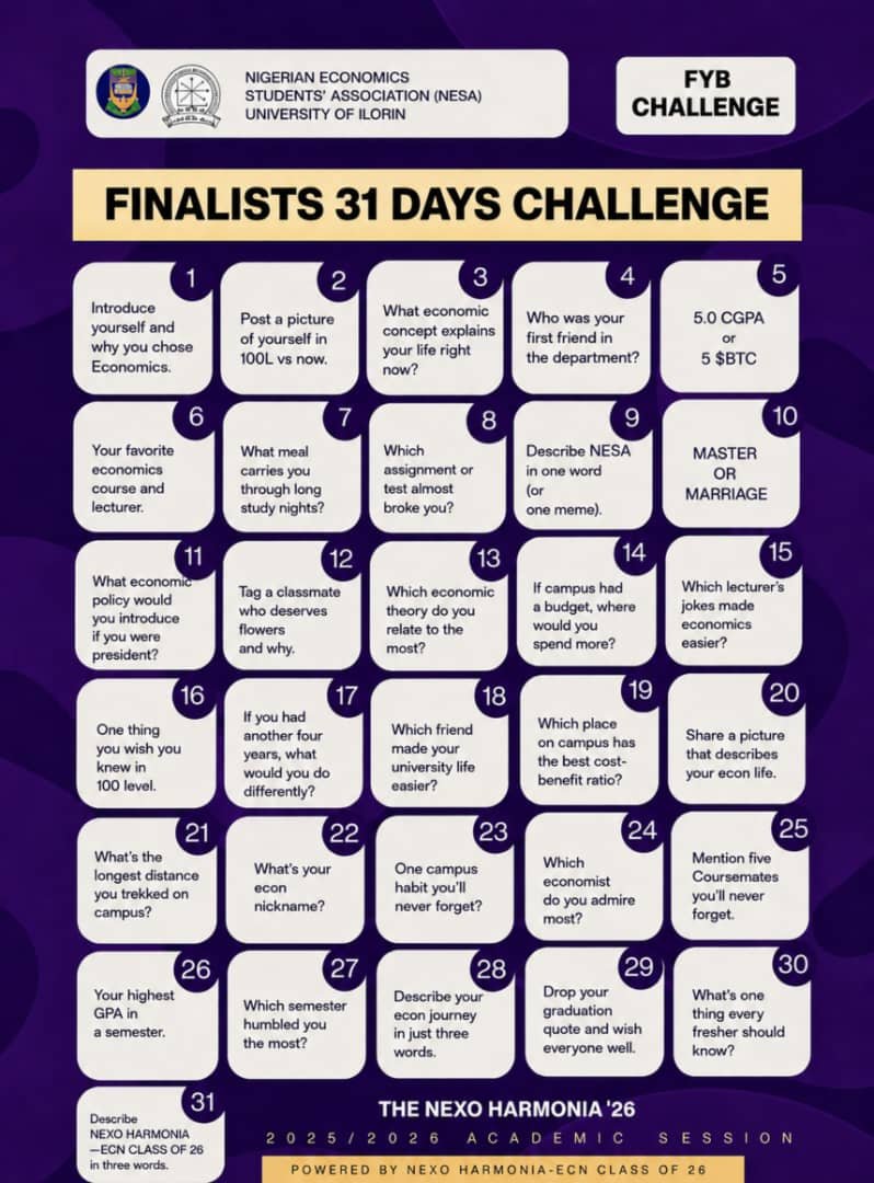 Nexo_harmonia's tweet photo. 31 Days Challenge!

The final countdown is officially on.

31 days of showing up, giving our best in every paper, pushing through the stress, and creating the last set of memories as ECN finalists.

One exam at a time. One step closer to graduation. 

Let's go! https://t.co/XQ6UGLO3lC