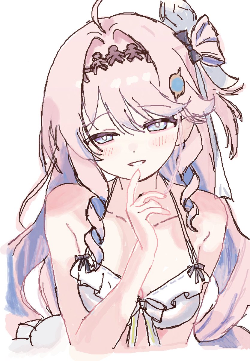 nanaya_gb's tweet photo. 絵チャで描いてた、「じーっとみつめてどうしたんですかぁ？」なダーニャ https://t.co/lwfI0aKnoK
