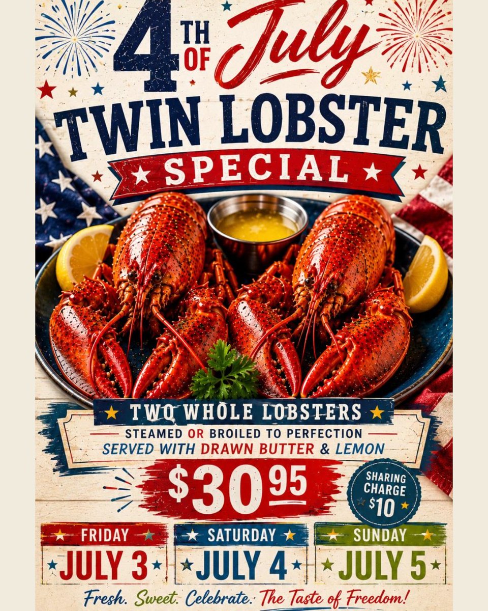 MesonSegovia's tweet photo. 4th of July weekend starts today at Segovia Meson! 🇺🇸🦞 Enjoy our Twin Lobster Special today through Sunday, and catch all World Cup matches in our bar area. Plus, Brazil vs. Norway is at MetLife this Sunday, and we’re just 1 mile away with PARKING for guests!
📞 (201) 896-3260 https://t.co/DNK2xUiI9a