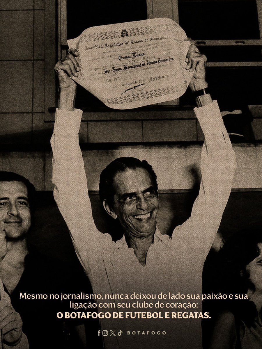 Botafogo's tweet photo. Técnico da Seleção Brasileira com influência direta no tricampeonato  mundial, jornalista histórico e eterno botafoguense 🇧🇷🖤 https://t.co/inPjIo0DID