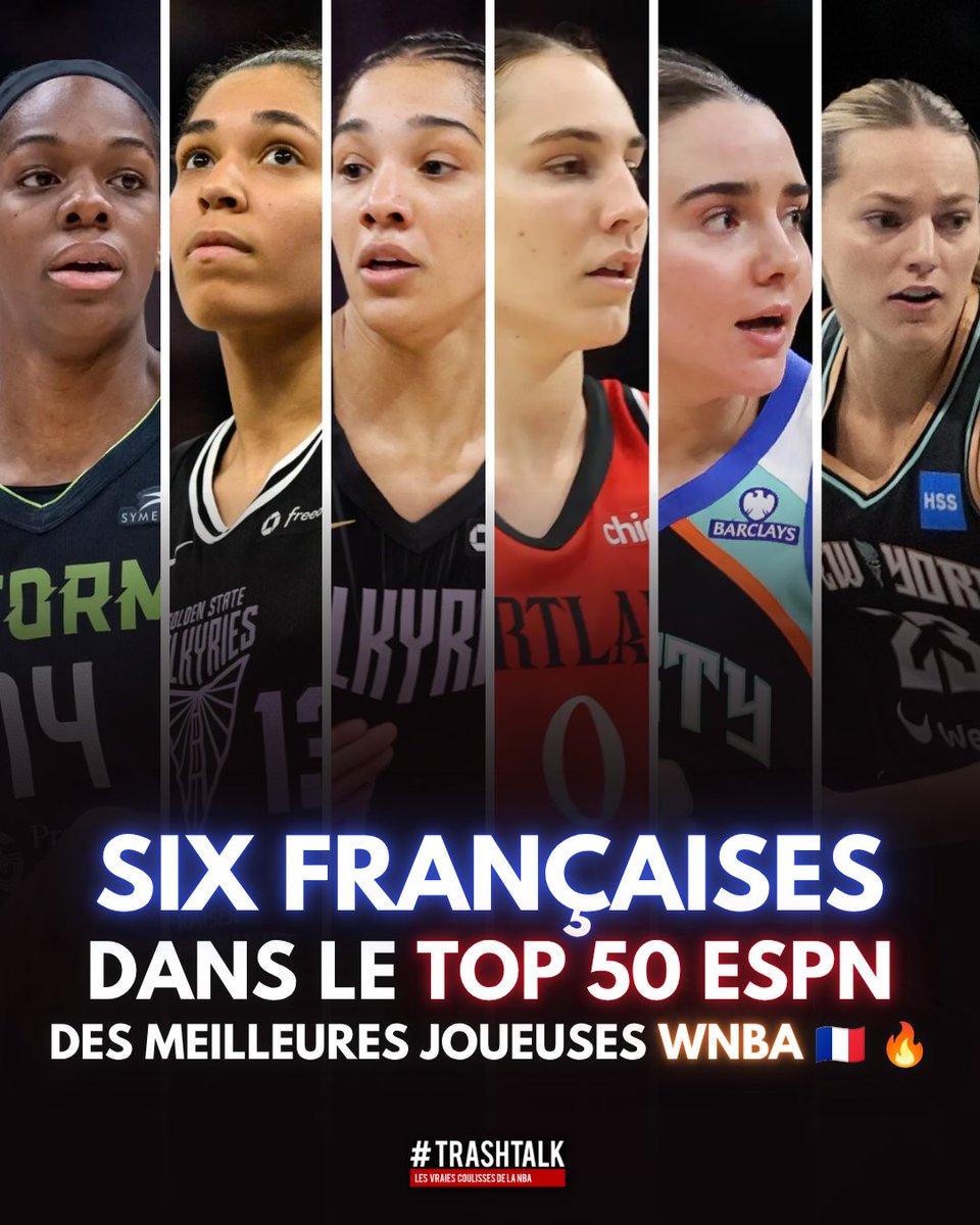 TrashTalk_fr's tweet photo. Hier, ESPN a dévoilé son classement des 50 meilleures joueuses WNBA actuelles, et devinez quelle nation compte six représentantes... 🇫🇷🇫🇷🇫🇷

L'occasion parfaite de toutes vous les présenter dans un petit thread 🧵 https://t.co/1jiOxpWWg6