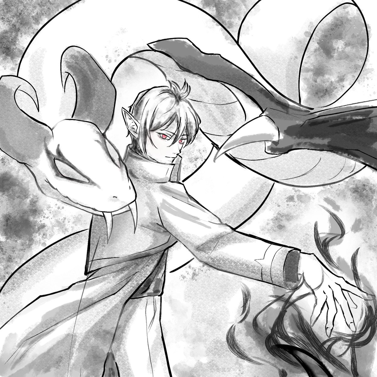 silb9763's tweet photo. 흑백그림 연습하면서 겸사겸사 팬아트 
마계학교 이루마군 - 아스모데우스 https://t.co/ngJAB5TFcA