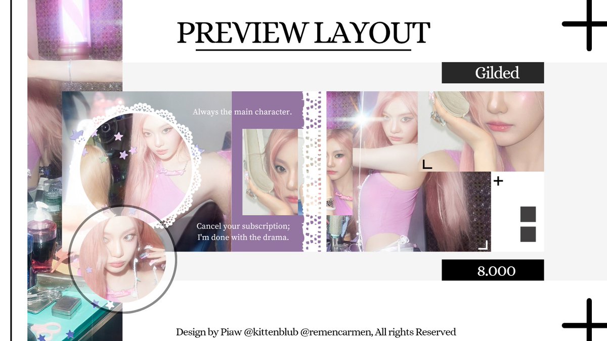 Remencarmen's tweet photo. Ningning pink hair 🎀✨️

Halloww :3 siapa yg masih cari layout ningning kiss n tell pink hair? Sini jemput ditake DM💌 / tele aku yups #zonauang https://t.co/wHySuE24AV