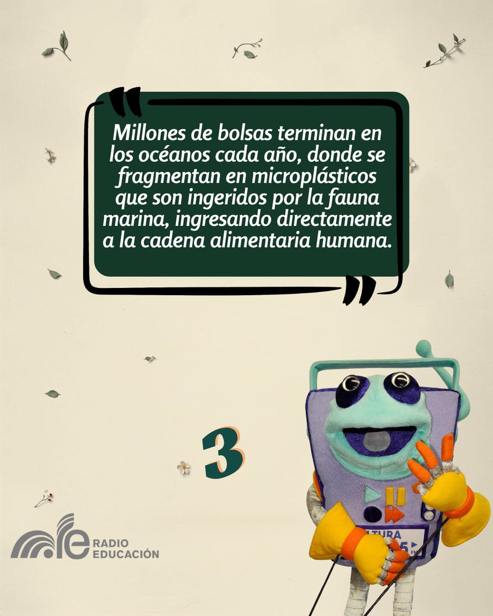 RadioEducacion's tweet photo. La celebración del Día Internacional Libre de Bolsas de Plástico busca reducir el consumo de bolsas de plástico y promover el consumo responsable y el uso de alternativas reutilizables 🛍️🌎🙂 #reutilizar #plástico #bolsas #alternativa #makaua https://t.co/jiiL4lS6gA