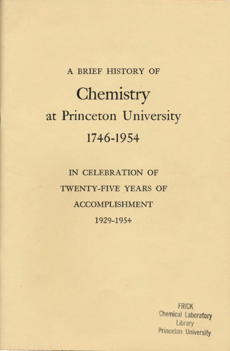 PrincetonChem's tweet photo. Our 1954 history (available thru @PULibrary) opened with this quote:  

“Not alone and isolated but a part of a young and prideful University and a vigorous and growing Nation, the Department of Chemistry has played well its part.”  

Enjoy the holiday, everyone. #America250 https://t.co/tpTAQi6gjV