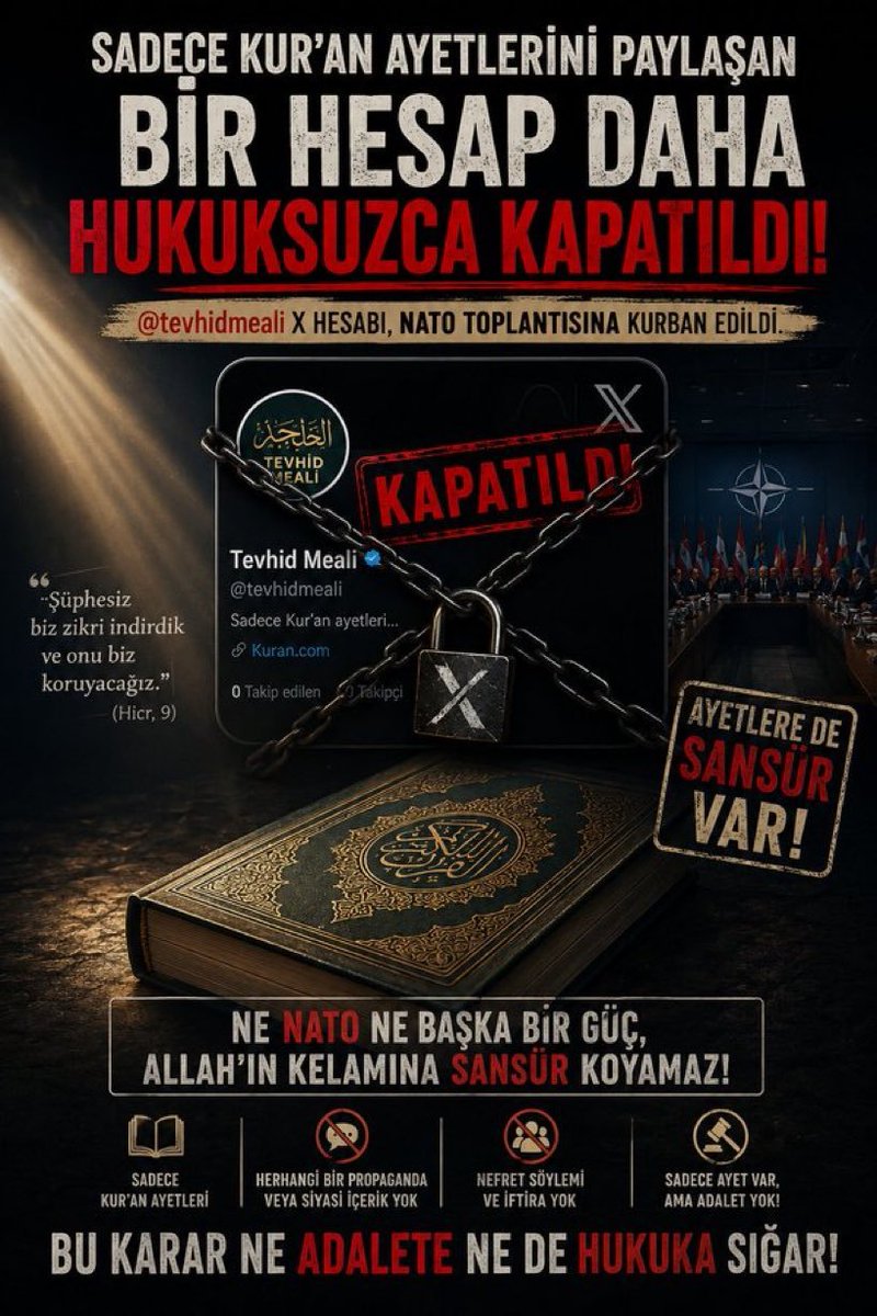 BulendYurtcu's tweet photo. Tarihin her döneminde müslümanlara inançlarından dolayı mutlaka zulüm edilmiştir.
Fakat hiç bir zaman batıl hakka galebe çalamamıştır. 
Ve  müslümanlar üzerine düşen görevlerini yerine getirdiklerinde
Allah c.c onları dahada  ileri başarıya ulaştırmıştır
#NatoSansürü 
#DijitalKelepçeyeHayır