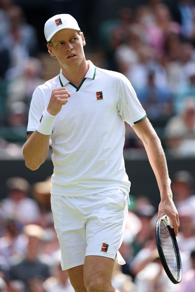 TheTennisLetter's tweet photo. Sinner d. Jenson Brooksby 6-4 6-3 6-4 at Wimbledon

Jannik reaches the Round of 16 at Wimbledon for the 5th consecutive season.

10th consecutive win at Wimbledon. 

He’s now won 33 of his last 34 matches… ridiculous consistency.

He arrived here without any grass court tennis under his belt.

But he’s gotten better and better with every match.

✅40th win of 2026

Raising his level methodically & masterfully. 

The best player on the planet is looking more & more ready to defend his title. 

🇮🇹❤️
