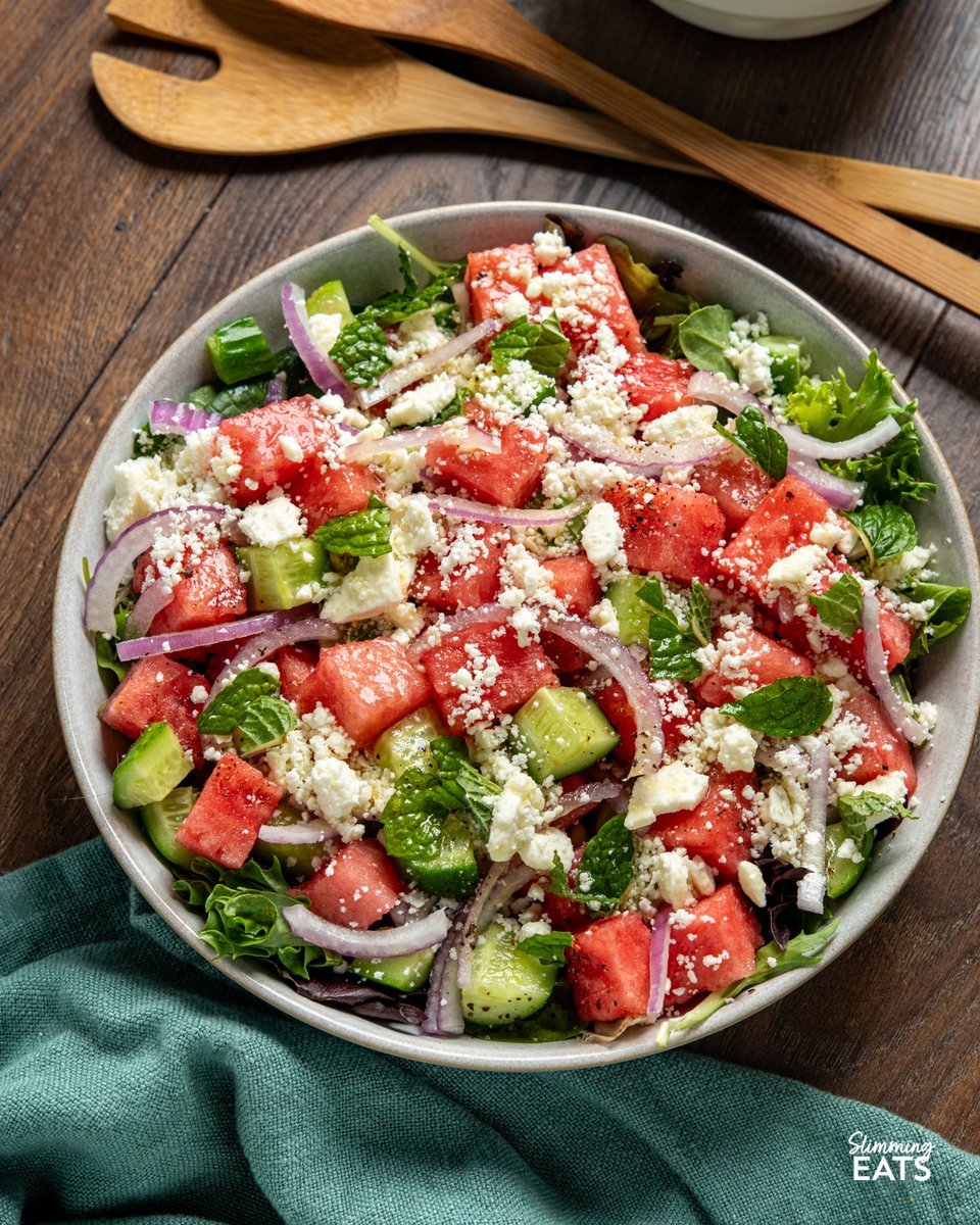 SlimmingEats's tweet photo. Watermelon feta salad is the perfect fresh and vibrant side for the summer, with juicy watermelon, crisp cucumber, salty feta and a light dressing bringing it all together beautifully.

https://t.co/Pe7Hf4Fe07 https://t.co/3YKqF8pWW4