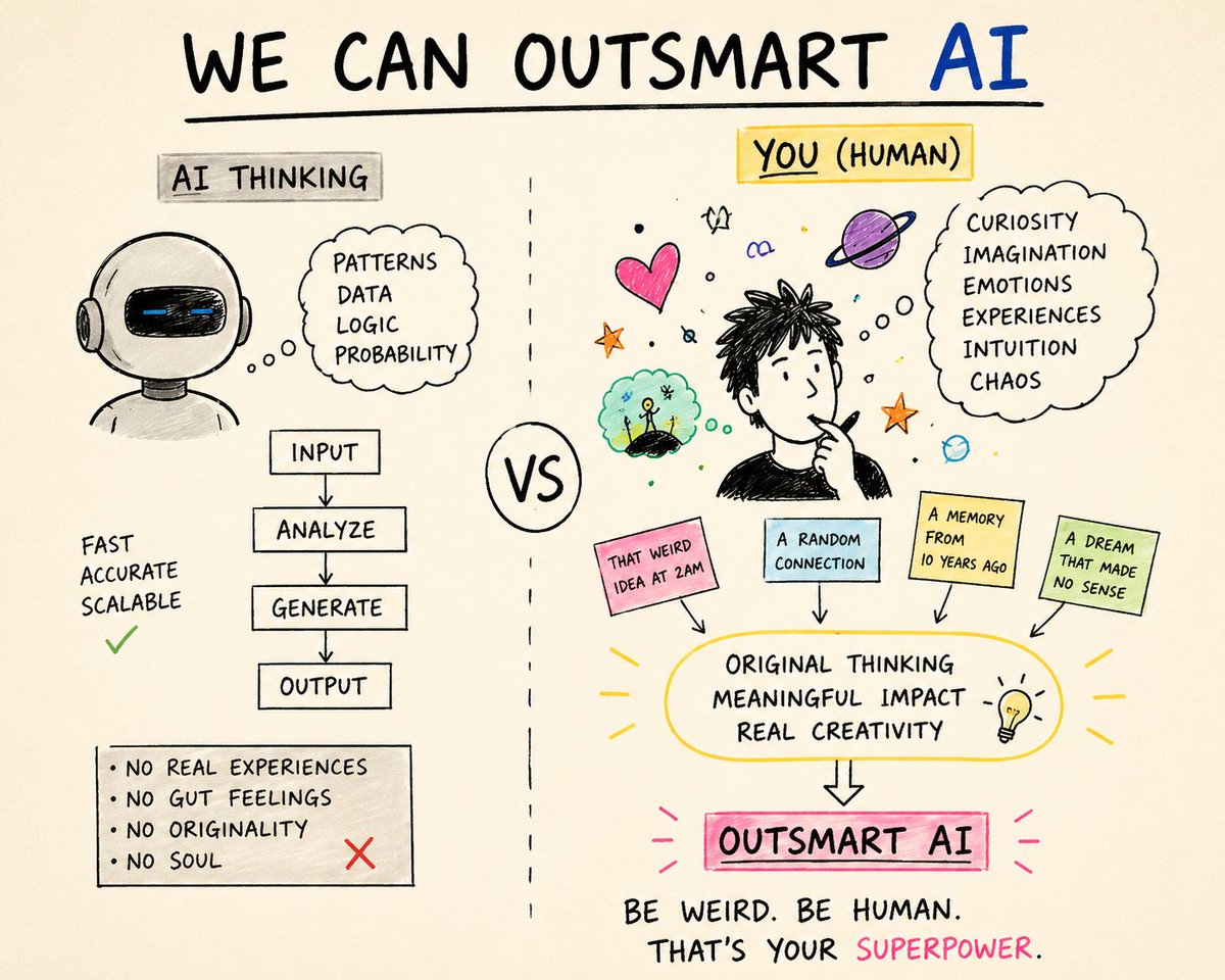 msajaad20's tweet photo. We can outsmart AI by keeping our weirdest thoughts alive. 

I trust tea brewed during rain more than sunny afternoons. 

That belief makes no sense, yet it feels right.

@RallyOnChain should collect these impossible human instincts before algorithms flatten them. https://t.co/IMrtdyFerk