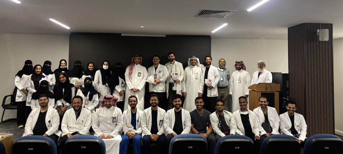 MNGHANeuro's tweet photo. This week, the MNGHA Neurology Department celebrated both clinical learning and an important milestone as we held an engaging inpatient case presentation and recognized our graduating R5 residents.

The inpatient case presentation featured a challenging and educational case presented by Dr. Rawan Alqahtani under the supervision of Dr. Mohammed Aldriweesh.

On the same day, we also celebrated our R5 residents as they completed their final clinical rotations, wishing them every success as they begin preparing for their board examinations and the next chapter of their careers.

Congratulations, and best of luck to all!
