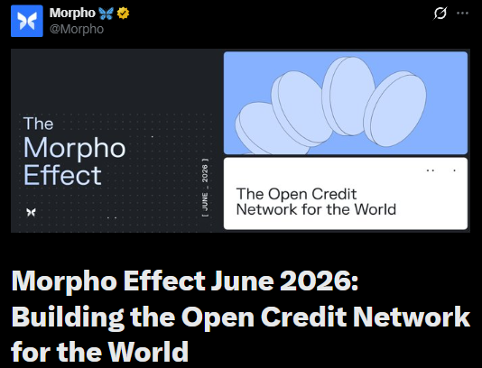WuBlockchain's tweet photo. Morpho Association Raises $175M Led by Paradigm, a16z Crypto and Ribbit Capital
In its latest Morpho Effect update, Morpho said the Morpho Association raised $175 million in a funding round led by Paradigm, a16z crypto and Ribbit Capital, with participation from Apollo Funds, Circle Ventures, VanEck, Ledger, Cathay Innovation and other strategic investors. Morpho said it is building an open credit network to connect traditional finance with onchain markets.