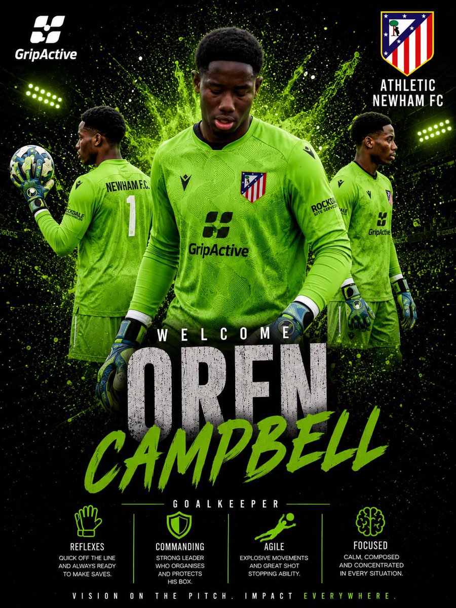 Athleticnewham's tweet photo. Welcome to Athletic Newham, Oren Campbell. 🧤

A talented young goalkeeper with great presence, athleticism and leadership.

We’re delighted to have you on board and can’t wait to see you in action this season.

Welcome to the club, Oren. ⚪️🔴⚽ 
#upthenewham https://t.co/TbZs0N5H51