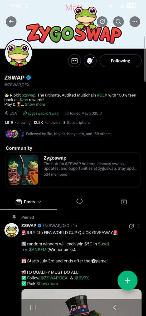oxmtt's tweet photo. @ZSWAP_DEX @BV7X_ colombia taking this one easy 🇨🇴

followed both @Odysseynun @wingitac @prettie gl!

$ZSWAP CA: 0x2e44aB95549b8a12AFDB970bde5A6a78365e4444 https://t.co/Cdel9ba6zS